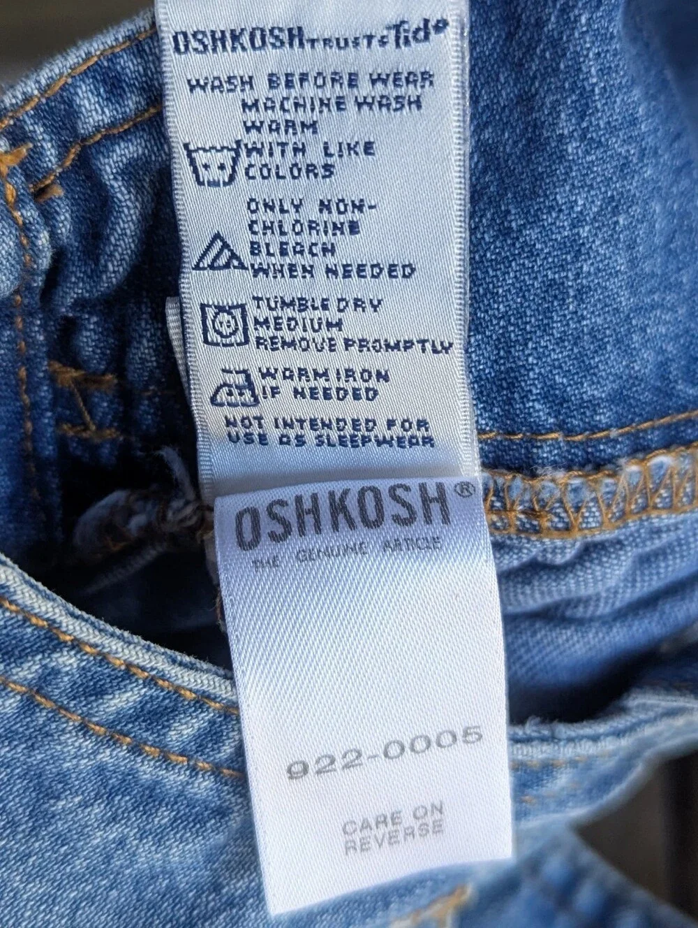 VTG 90s OshKosh B'gosh OshKosh Baby Blue Denim Bib Overall Skirt Dress 18M